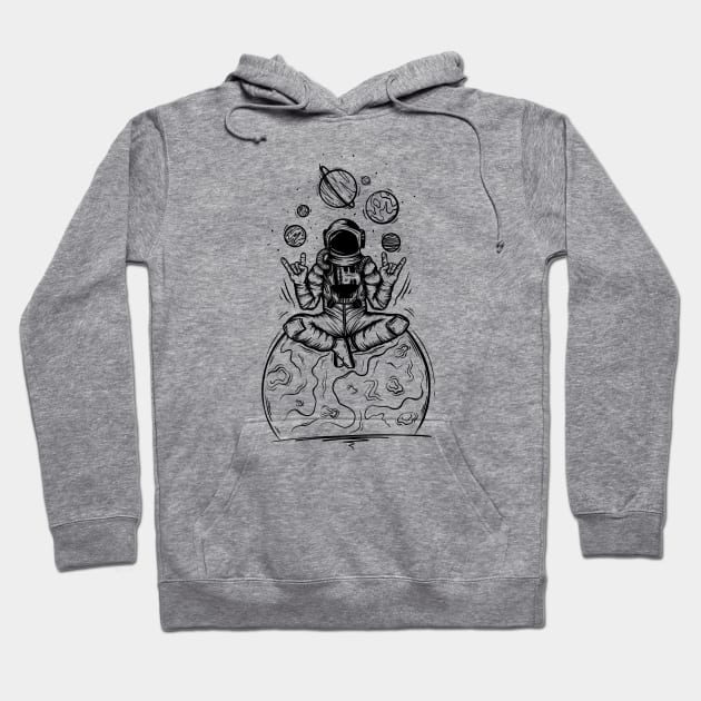 Yoga Astronaut Hoodie by P7 illustrations 